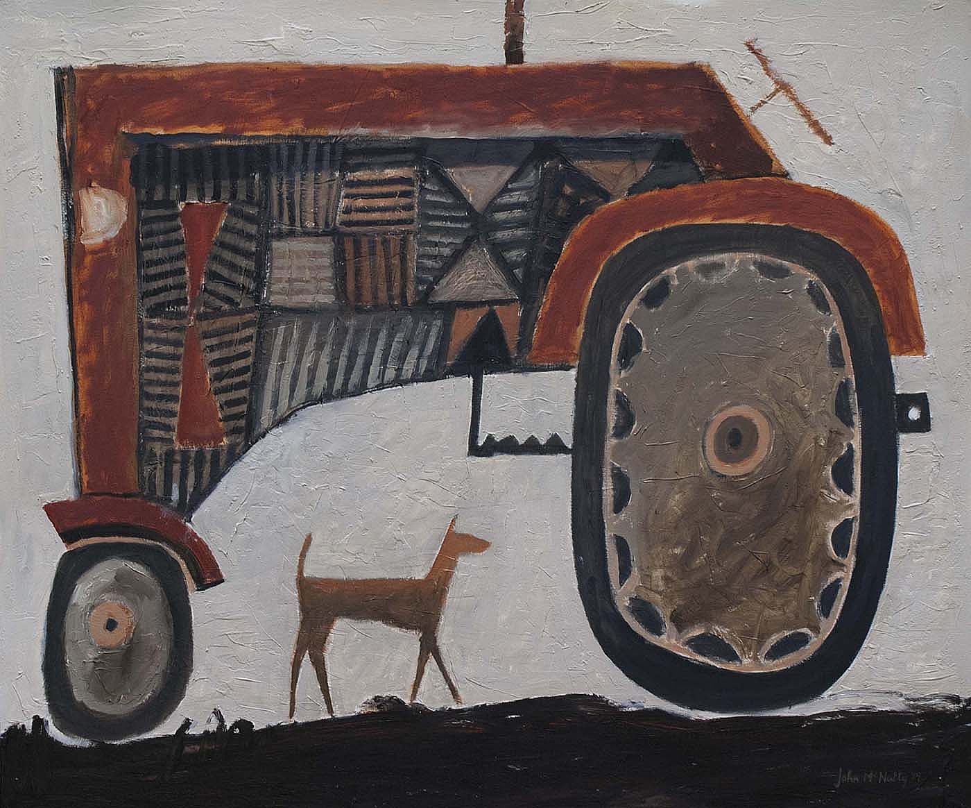Big red tractor by John  McNulty 